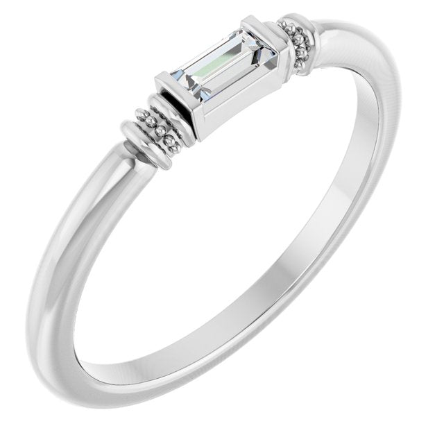 14K Gold Lab-Grown Alexandrite Stackable Ring