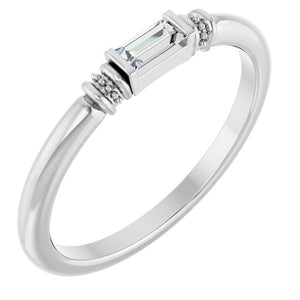 14K Gold Lab-Grown Alexandrite Stackable Ring