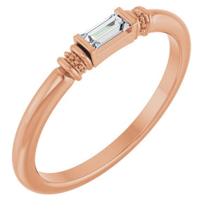 14K Gold & Platinum Stackable Ring - Options Available