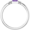 14K White Gold Lab-Grown Alexandrite Stackable Ring with Baguette Accents