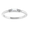 14K White Gold Lab-Grown Alexandrite Stackable Ring with Baguette Accents