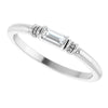 14K White Gold Lab-Grown Alexandrite Stackable Ring with Baguette Accents