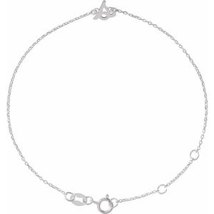 Initial Bracelet with Customizable Design Crafted in 14K Gold & Platinum