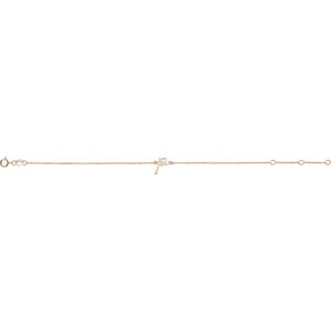 14K White Gold Initial R Bracelet 6.5-7.5 Inches - Elegant Jewelry
