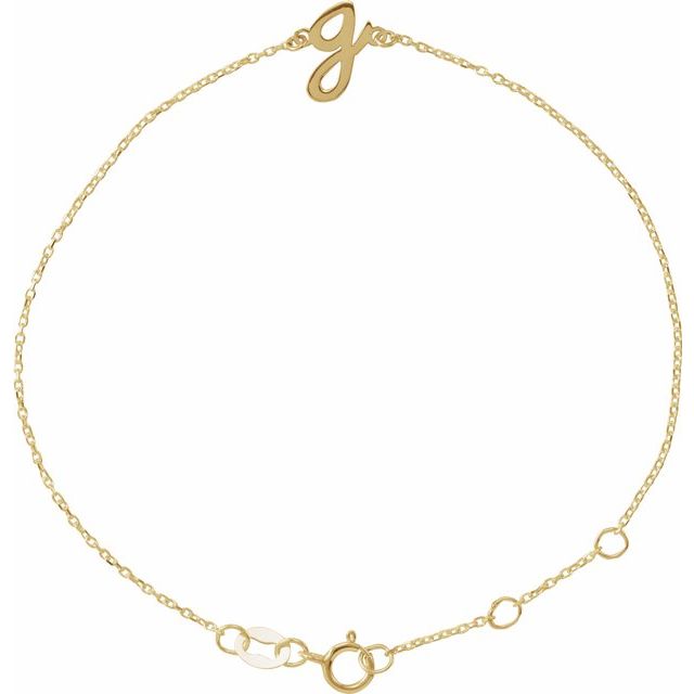 Initial Bracelet with Customizable Design Crafted in 14K Gold & Platinum