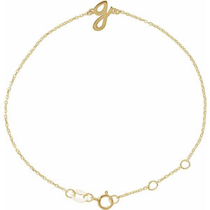 Initial Bracelet with Customizable Design Crafted in 14K Gold & Platinum