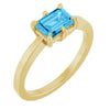 Stunning 14K Rose Gold Natural London Blue Topaz Gemstone Ring