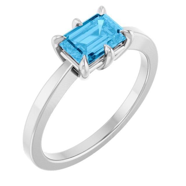 Stunning 14K Rose Gold Natural London Blue Topaz Gemstone Ring