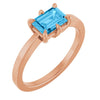 Stunning 14K Rose Gold Natural London Blue Topaz Gemstone Ring