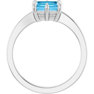 Stunning 14K Rose Gold Natural London Blue Topaz Gemstone Ring