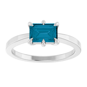 Stunning 14K Rose Gold Natural London Blue Topaz Gemstone Ring