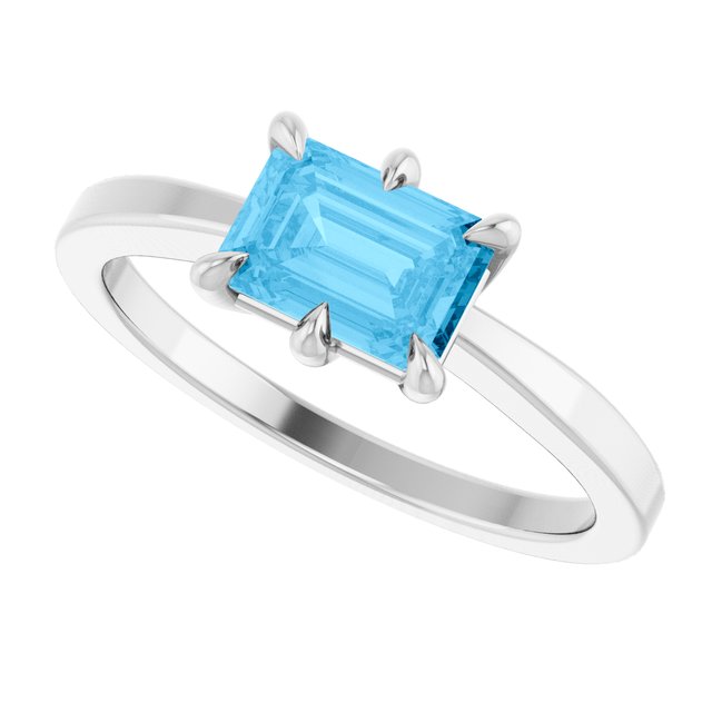 Stunning 14K Rose Gold Natural London Blue Topaz Gemstone Ring