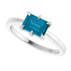 Stunning 14K Rose Gold Natural London Blue Topaz Gemstone Ring