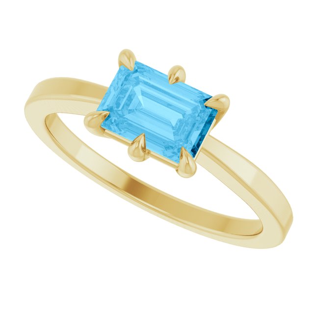 Stunning 14K Rose Gold Natural London Blue Topaz Gemstone Ring