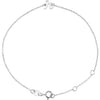 14K White Gold Initial R Bracelet 6.5-7.5 Inches - Elegant Jewelry