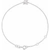 14K White Gold Initial R Bracelet 6.5-7.5 Inches - Elegant Jewelry