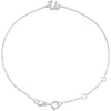 14K White Gold Initial R Bracelet 6.5-7.5 Inches - Elegant Jewelry