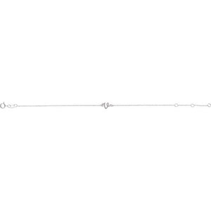 14K White Gold Initial R Bracelet 6.5-7.5 Inches - Elegant Jewelry