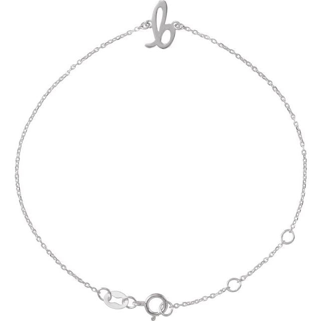 Initial Bracelet with Customizable Design Crafted in 14K Gold & Platinum