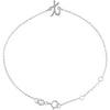 14K White Gold Initial R Bracelet 6.5-7.5 Inches - Elegant Jewelry