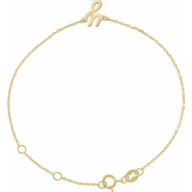Initial Bracelet with Customizable Design Crafted in 14K Gold & Platinum