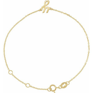 Initial Bracelet with Customizable Design Crafted in 14K Gold & Platinum
