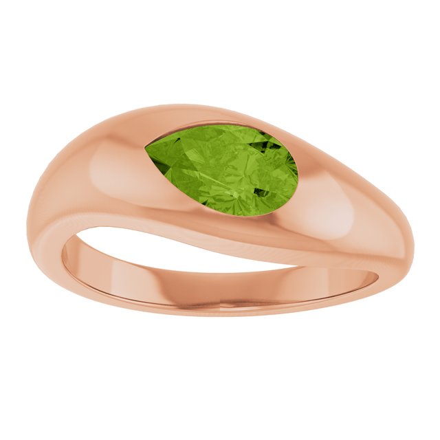 14K Gold, Platinum, Sterling Silver Natural Peridot Ring - Options Available