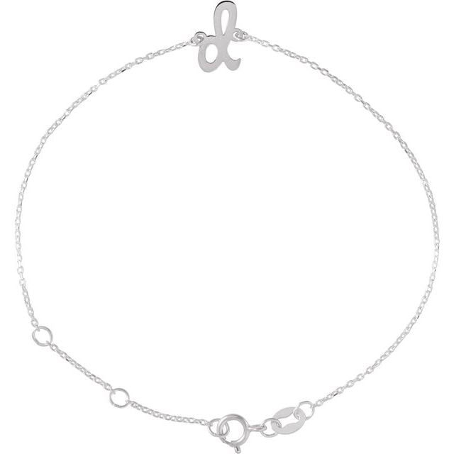 Initial Bracelet with Customizable Design Crafted in 14K Gold & Platinum