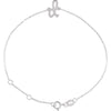 14K White Gold Initial R Bracelet 6.5-7.5 Inches - Elegant Jewelry