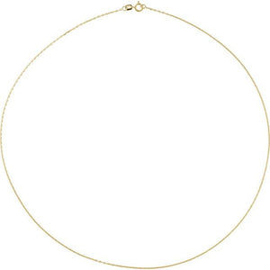 14K Yellow Gold, 1 mm Diamond-Cut 7