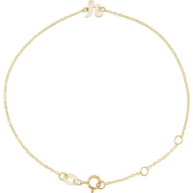 Initial Bracelet with Customizable Design Crafted in 14K Gold & Platinum