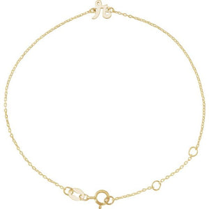 14K Gold Initial Bracelet - Options Available