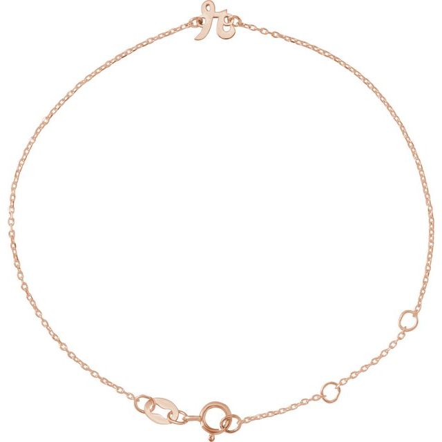 Initial Bracelet with Customizable Design Crafted in 14K Gold & Platinum