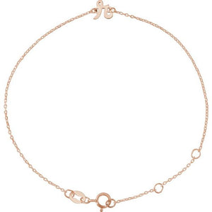 Initial Bracelet with Customizable Design Crafted in 14K Gold & Platinum