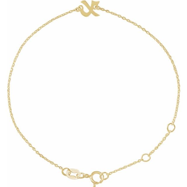 Initial Bracelet with Customizable Design Crafted in 14K Gold & Platinum