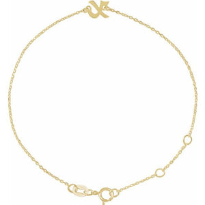 Initial Bracelet with Customizable Design Crafted in 14K Gold & Platinum