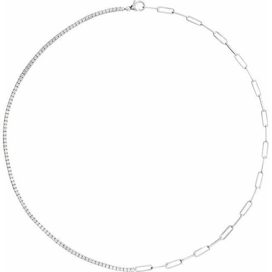 14K Gold Lab-Grown Diamond Line Necklace