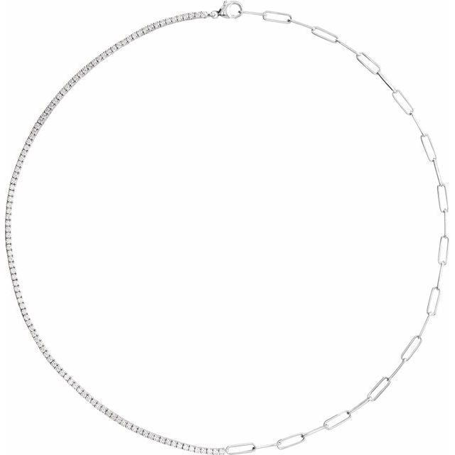 14K Gold Lab-Grown Diamond Line Necklace - Options Available