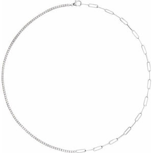 14K Gold Lab-Grown Diamond Line Necklace - Options Available
