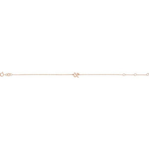 14K White Gold Initial R Bracelet 6.5-7.5 Inches - Elegant Jewelry