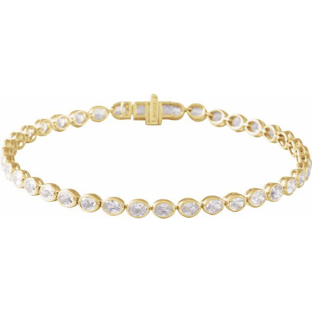 14K Gold Lab-Grown Diamond Line Bracelet - Options Available