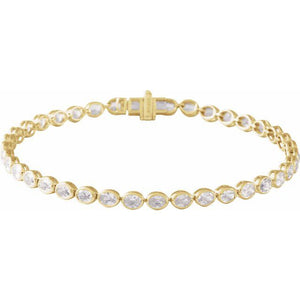 14K Gold Lab-Grown Diamond Line Bracelet - Options Available