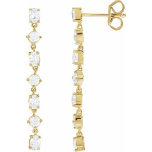 1 1/5 Ctw Lab-Grown Diamond 7-Stone Dangle Earrings