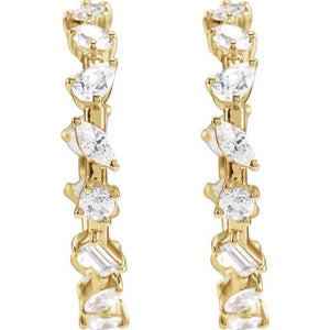 14K Gold Lab-Grown Diamond Hoop Earrings - Options Available
