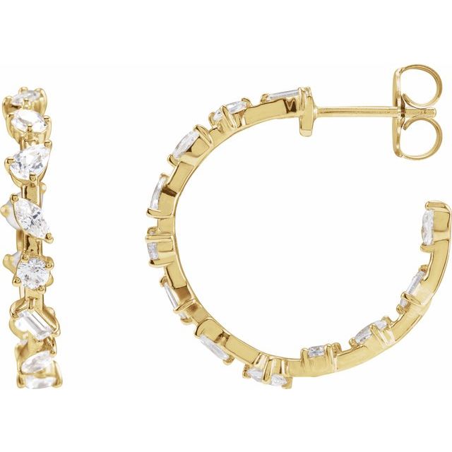 14K Gold Hoop Earring Mountings