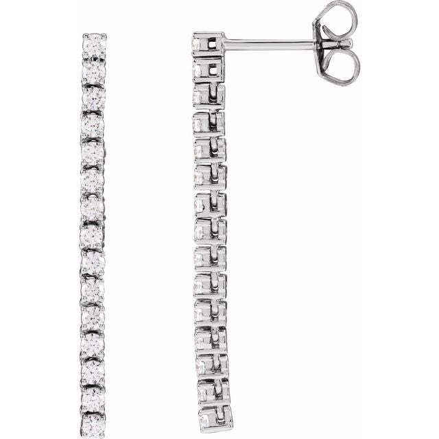 14K Gold Natural Diamond Drop Earrings