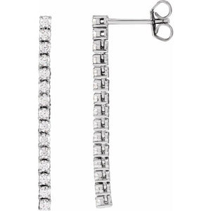 14K Gold Natural Diamond Drop Earrings