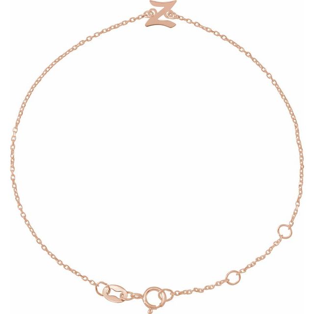 Initial Bracelet with Customizable Design Crafted in 14K Gold & Platinum
