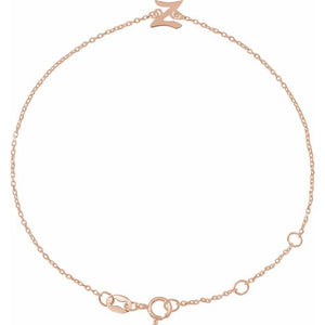 Initial Bracelet with Customizable Design Crafted in 14K Gold & Platinum