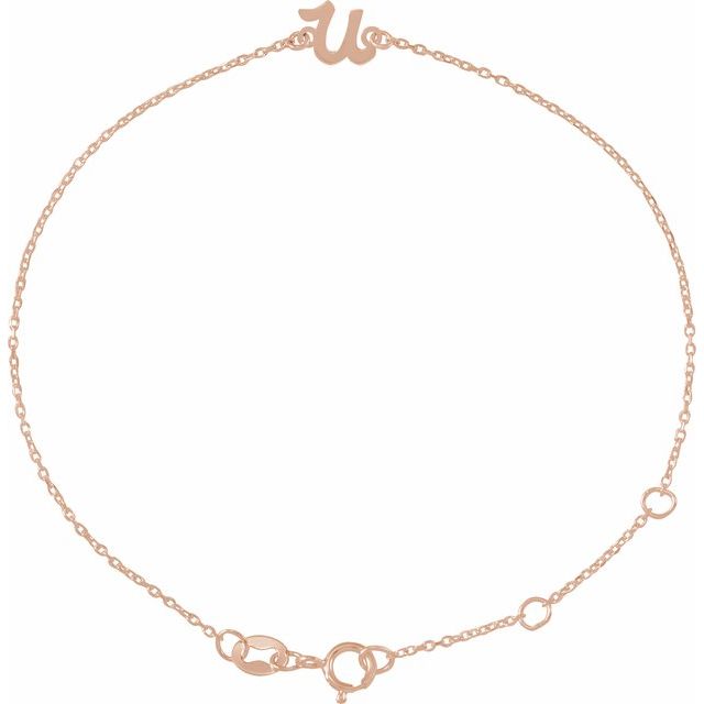 Initial Bracelet with Customizable Design Crafted in 14K Gold & Platinum